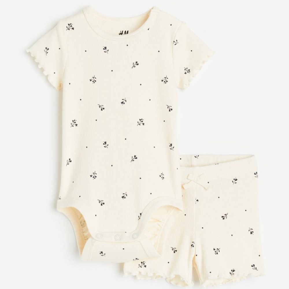 H&M Organic Cotton Ribbed Set, Size: Newborn